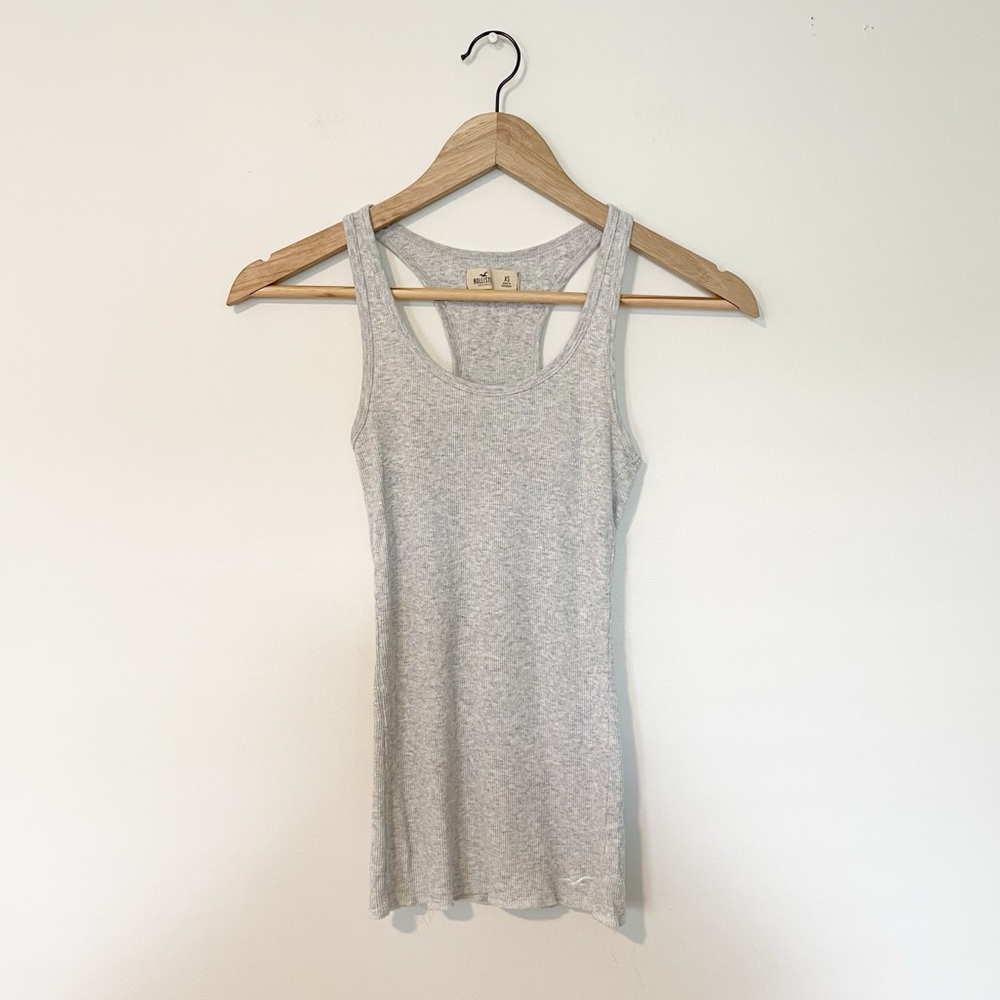 Sale! Hollister Gray Racerback Ribbed Tank Top